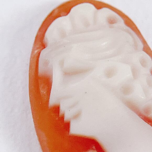 Vintage Mid Century Carved Shell Cameo Cabochon Loose Unset 1940s Jewelry - Picture 7 of 10